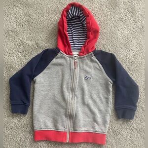 Lacoste Toddler Color Block Zip Up Hooded Sweatshirt